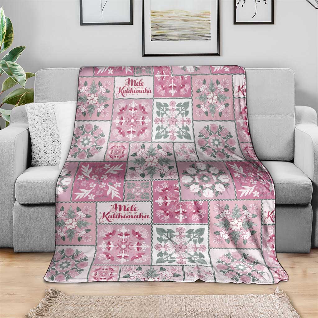 Mele Kalikimaka Hawaii Christmas Blanket Akala Seamless Floral Motif - Polynesian Pride
