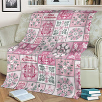 Mele Kalikimaka Hawaii Christmas Blanket Akala Seamless Floral Motif - Polynesian Pride