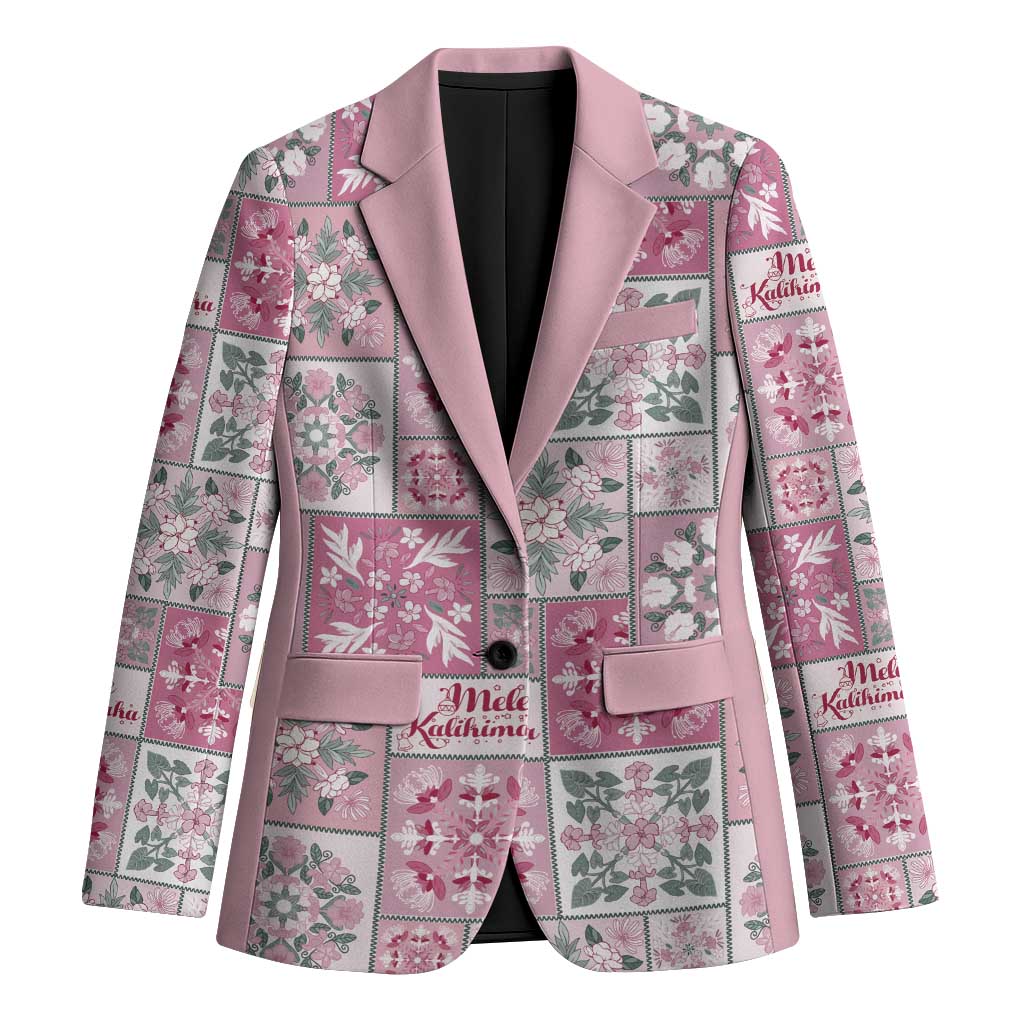 Mele Kalikimaka Hawaii Christmas Blazer Akala Seamless Floral Motif - Polynesian Pride