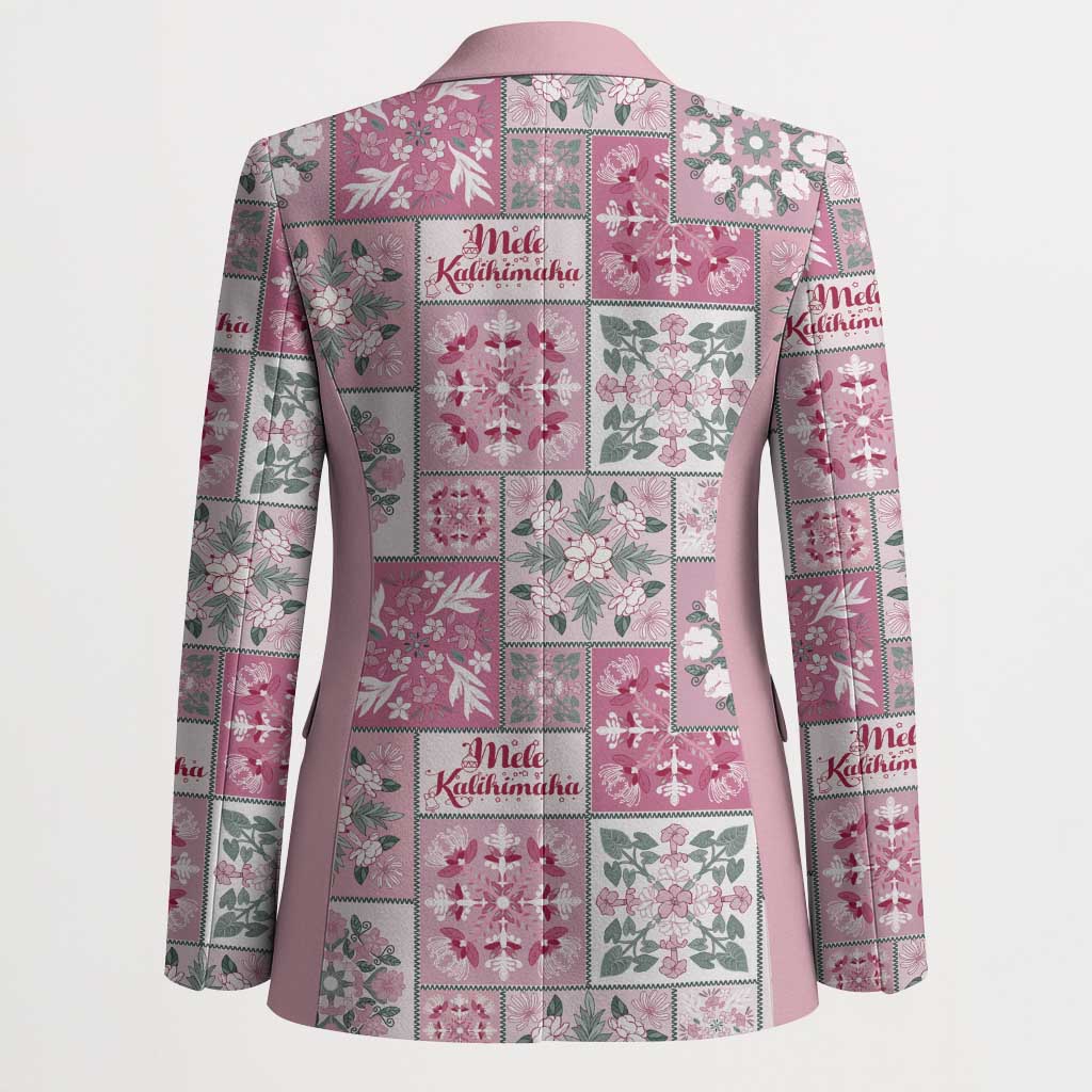Mele Kalikimaka Hawaii Christmas Blazer Akala Seamless Floral Motif - Polynesian Pride