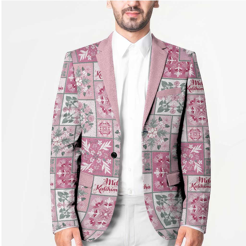 Mele Kalikimaka Hawaii Christmas Blazer Akala Seamless Floral Motif - Polynesian Pride