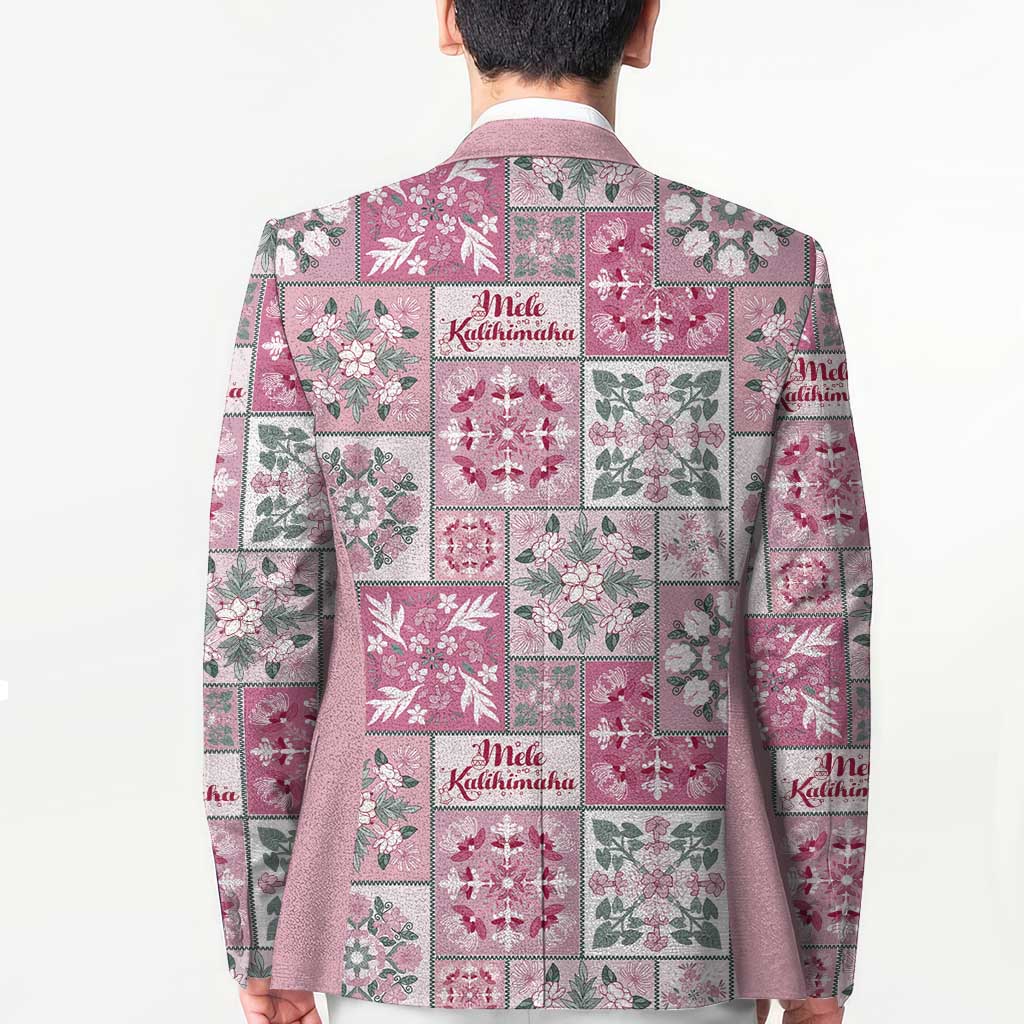 Mele Kalikimaka Hawaii Christmas Blazer Akala Seamless Floral Motif - Polynesian Pride
