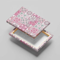 Mele Kalikimaka Hawaii Christmas Canvas Wall Art Akala Seamless Floral Motif - Polynesian Pride