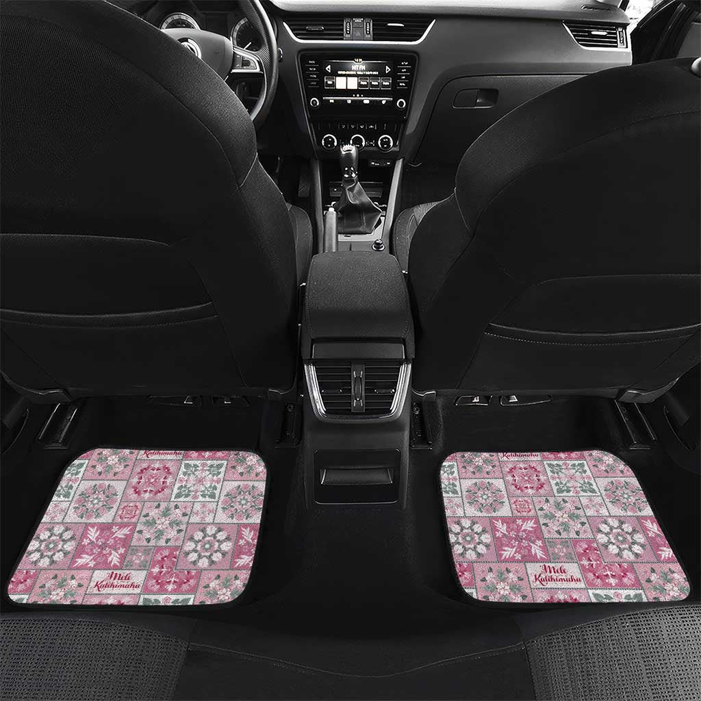 Mele Kalikimaka Hawaii Christmas Car Mats Akala Seamless Floral Motif - Polynesian Pride
