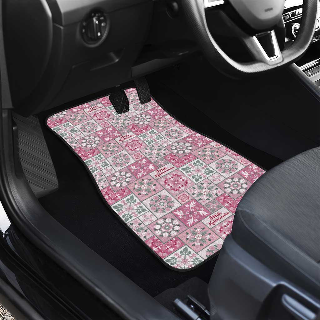 Mele Kalikimaka Hawaii Christmas Car Mats Akala Seamless Floral Motif - Polynesian Pride