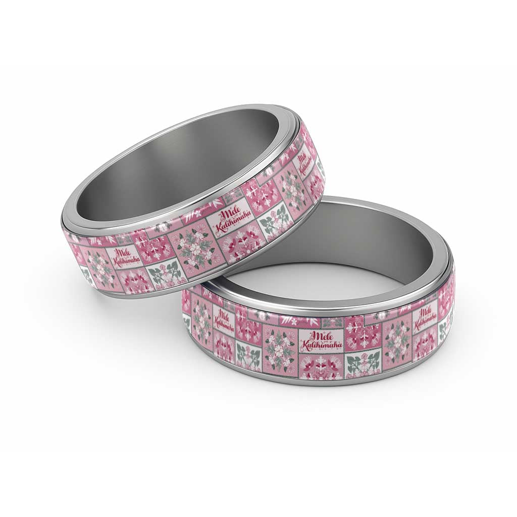 Mele Kalikimaka Hawaii Christmas Classic Ring Akala Seamless Floral Motif - Polynesian Pride