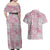 Mele Kalikimaka Hawaii Christmas Couples Matching Off Shoulder Maxi Dress and Hawaiian Shirt Akala Seamless Floral Motif - Polynesian Pride