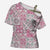 Mele Kalikimaka Hawaii Christmas Cross Shoulder Shirt Akala Seamless Floral Motif - Polynesian Pride