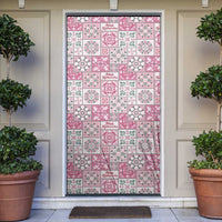 Mele Kalikimaka Hawaii Christmas Door Cover Akala Seamless Floral Motif - Polynesian Pride