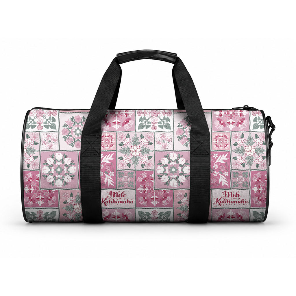 Mele Kalikimaka Hawaii Christmas Duffle Bag Akala Seamless Floral Motif LT9 One size Pink - Polynesian Pride