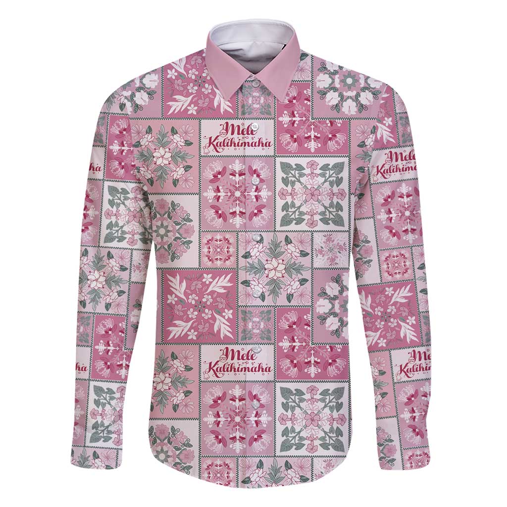 Mele Kalikimaka Hawaii Christmas Family Matching Long Sleeve Bodycon Dress and Hawaiian Shirt Akala Seamless Floral Motif - Polynesian Pride