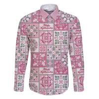 Mele Kalikimaka Hawaii Christmas Family Matching Long Sleeve Bodycon Dress and Hawaiian Shirt Akala Seamless Floral Motif - Polynesian Pride