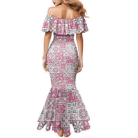 Mele Kalikimaka Hawaii Christmas Family Matching Mermaid Dress and Hawaiian Shirt Akala Seamless Floral Motif - Polynesian Pride