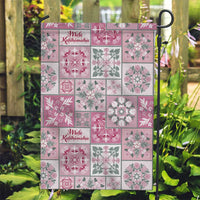 Mele Kalikimaka Hawaii Christmas Garden Flag Akala Seamless Floral Motif - Polynesian Pride