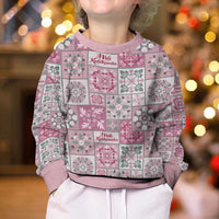 Mele Kalikimaka Hawaii Christmas Kid Ugly Christmas Sweater Akala Seamless Floral Motif - Polynesian Pride