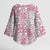 Mele Kalikimaka Hawaii Christmas Kimono Sleeve Blouse Akala Seamless Floral Motif - Polynesian Pride