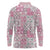 Mele Kalikimaka Hawaii Christmas Long Sleeve Polo Shirt Akala Seamless Floral Motif - Polynesian Pride