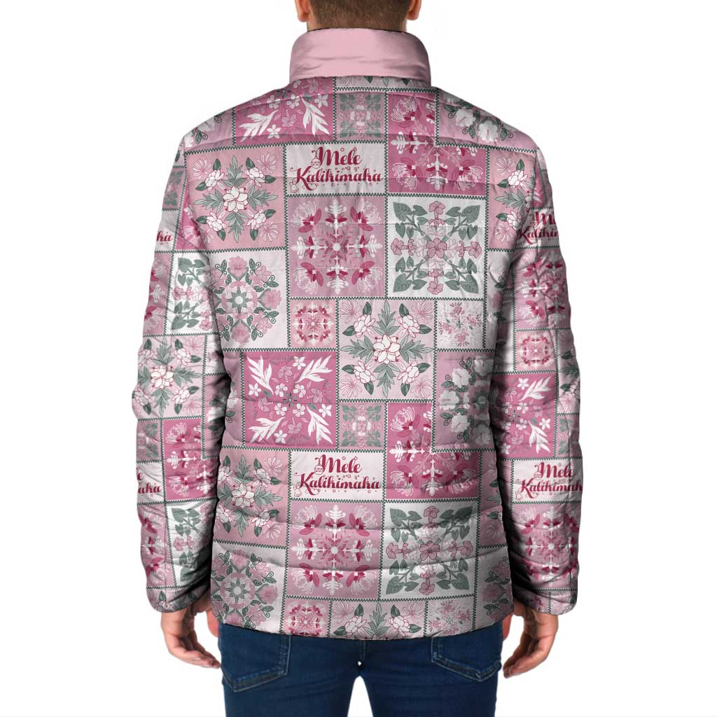 Mele Kalikimaka Hawaii Christmas Padded Jacket Akala Seamless Floral Motif - Polynesian Pride