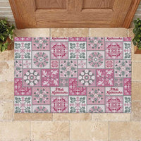 Mele Kalikimaka Hawaii Christmas Rubber Doormat Akala Seamless Floral Motif - Polynesian Pride