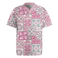 Mele Kalikimaka Hawaii Christmas Rugby Jersey Akala Seamless Floral Motif - Polynesian Pride