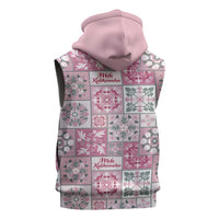 Mele Kalikimaka Hawaii Christmas Sleeveless Hoodie Akala Seamless Floral Motif - Polynesian Pride