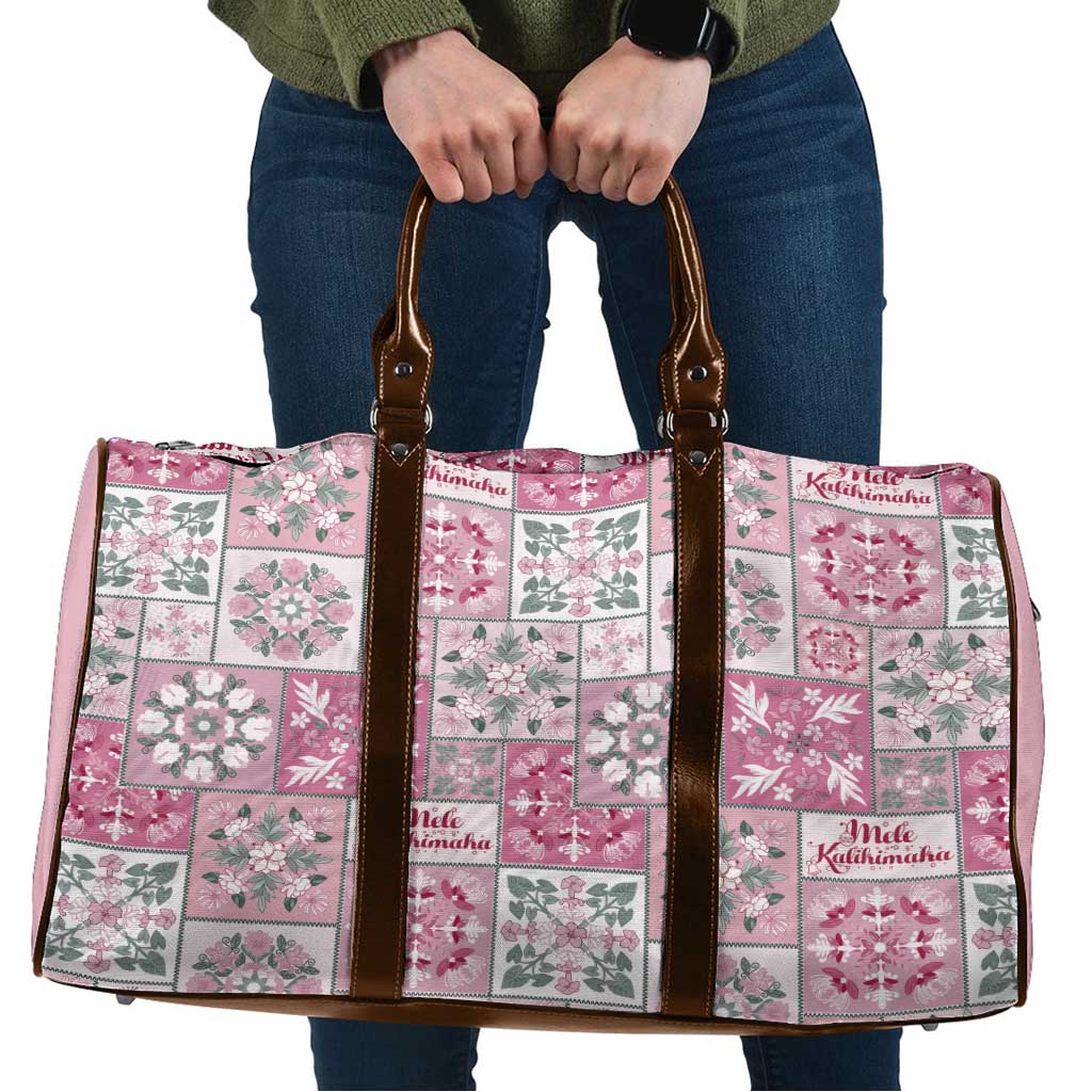 Mele Kalikimaka Hawaii Christmas Travel Bag Akala Seamless Floral Motif - Polynesian Pride