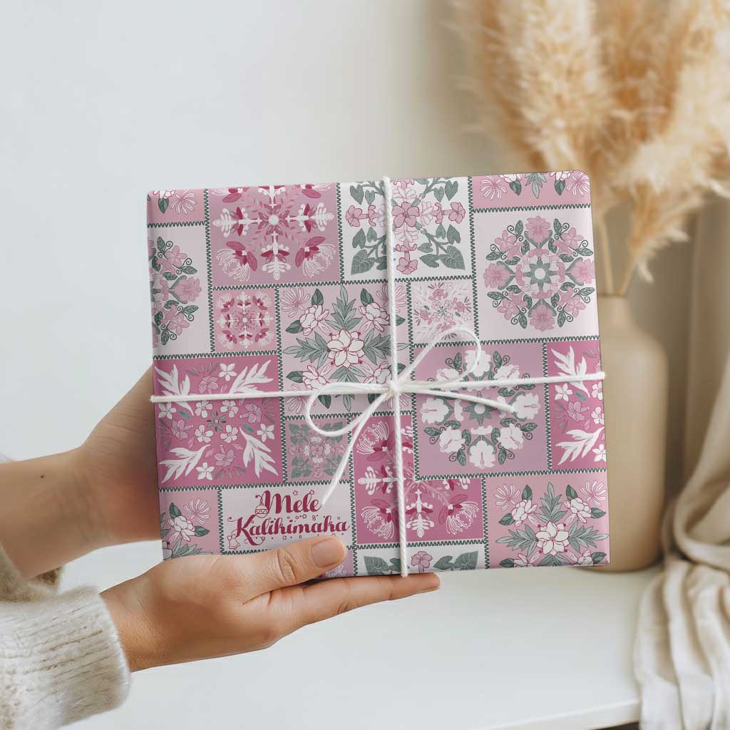 Mele Kalikimaka Hawaii Christmas Wrapping Paper Akala Seamless Floral Motif - Polynesian Pride