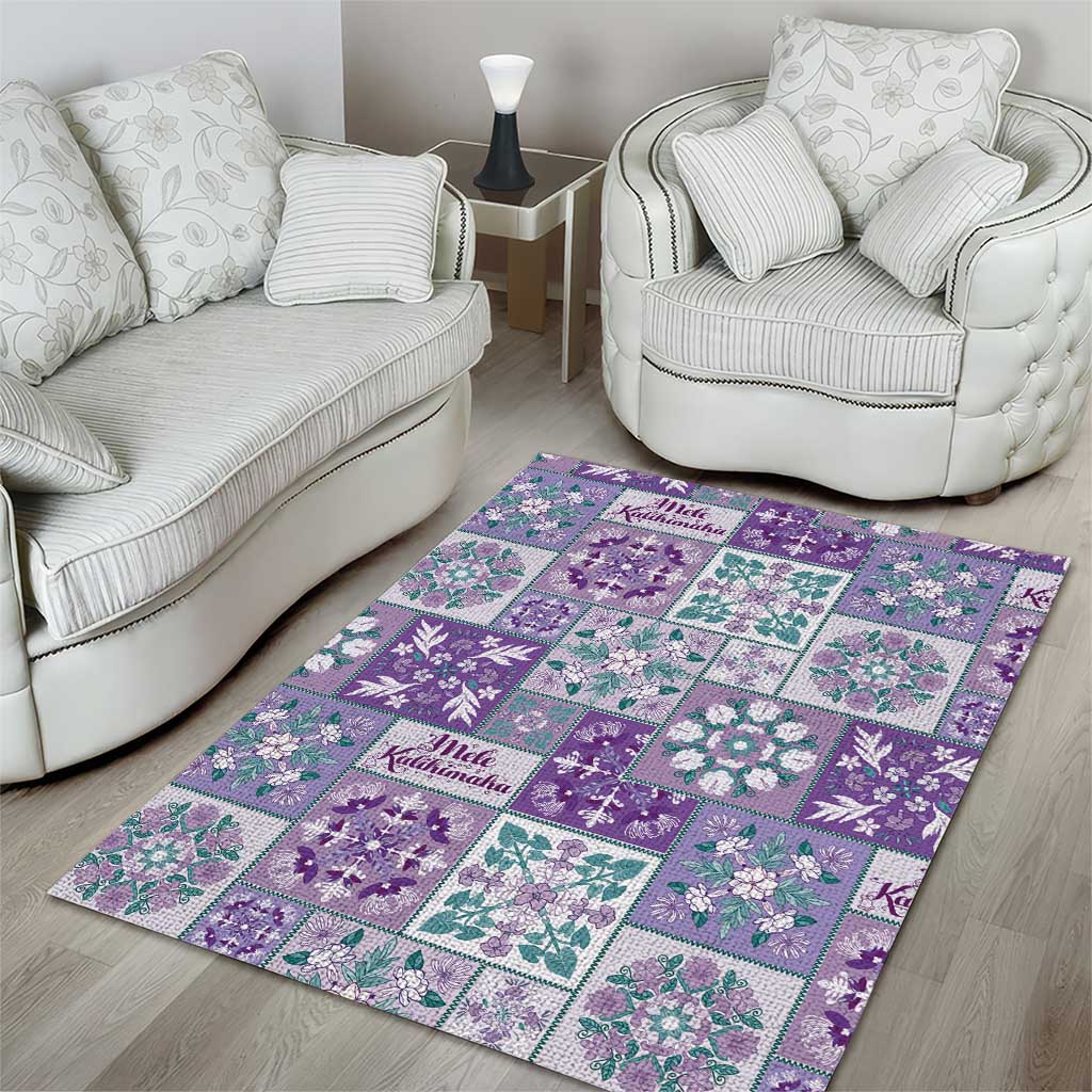 Mele Kalikimaka Hawaii Christmas Area Rug Poni Seamless Floral Motif - Polynesian Pride