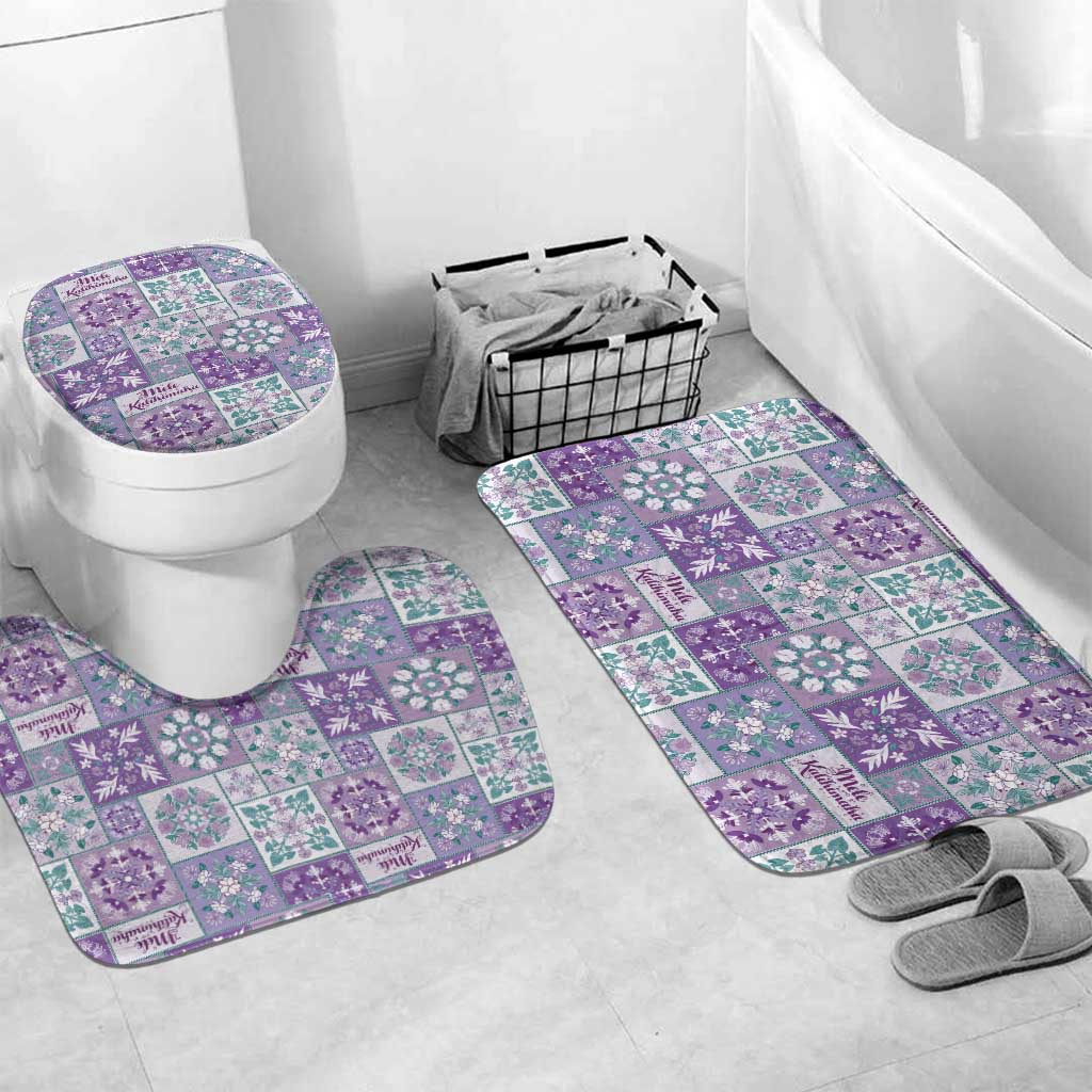 Mele Kalikimaka Hawaii Christmas Bathroom Set Poni Seamless Floral Motif - Polynesian Pride