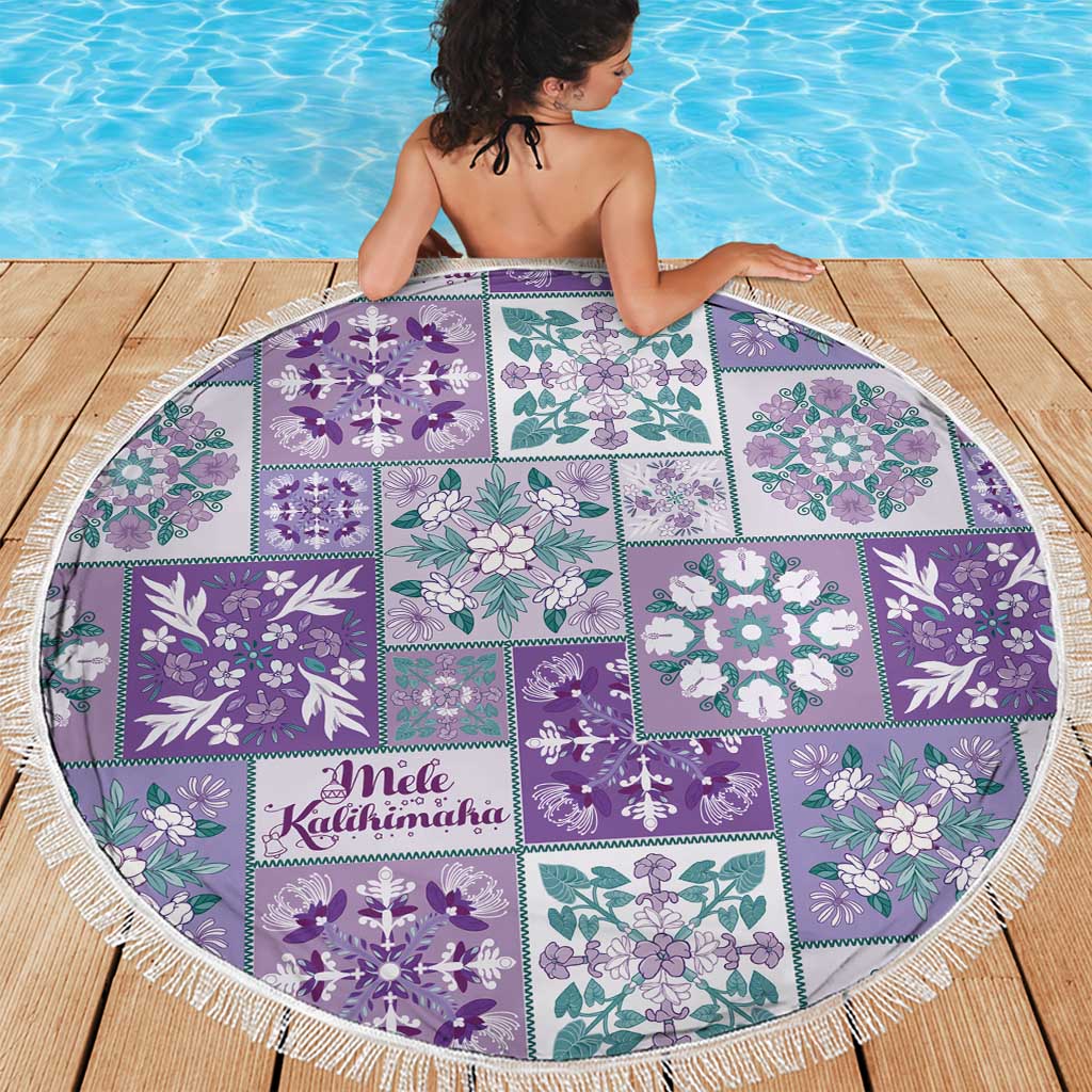 Mele Kalikimaka Hawaii Christmas Beach Blanket Poni Seamless Floral Motif - Polynesian Pride