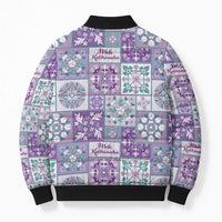 Mele Kalikimaka Hawaii Christmas Bomber Puffer Jacket Poni Seamless Floral Motif - Polynesian Pride