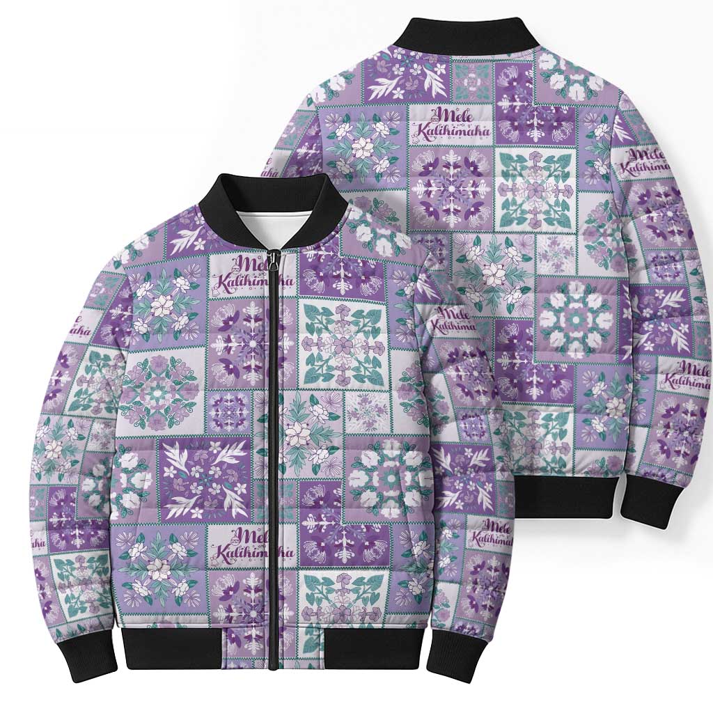Mele Kalikimaka Hawaii Christmas Bomber Puffer Jacket Poni Seamless Floral Motif - Polynesian Pride