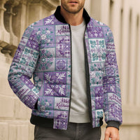 Mele Kalikimaka Hawaii Christmas Bomber Puffer Jacket Poni Seamless Floral Motif - Polynesian Pride