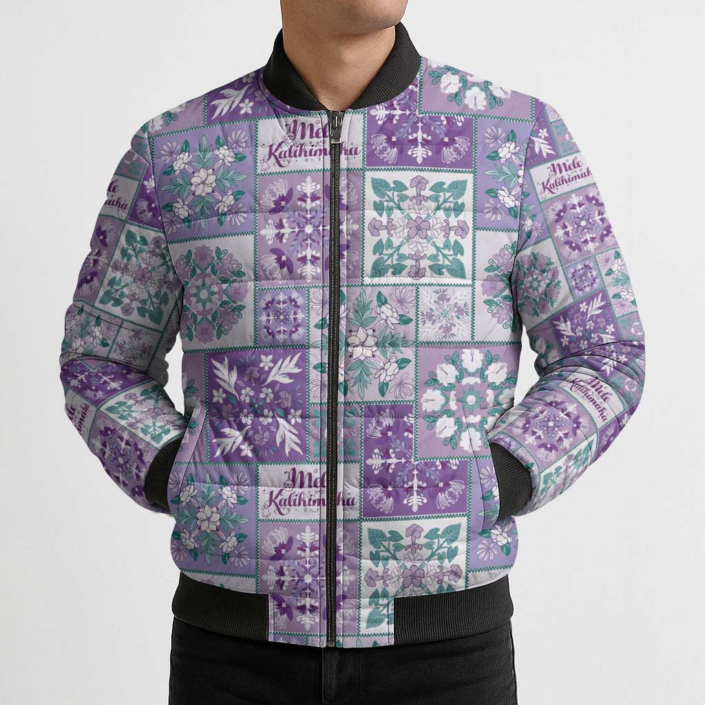 Mele Kalikimaka Hawaii Christmas Bomber Puffer Jacket Poni Seamless Floral Motif - Polynesian Pride