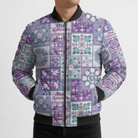 Mele Kalikimaka Hawaii Christmas Bomber Puffer Jacket Poni Seamless Floral Motif - Polynesian Pride