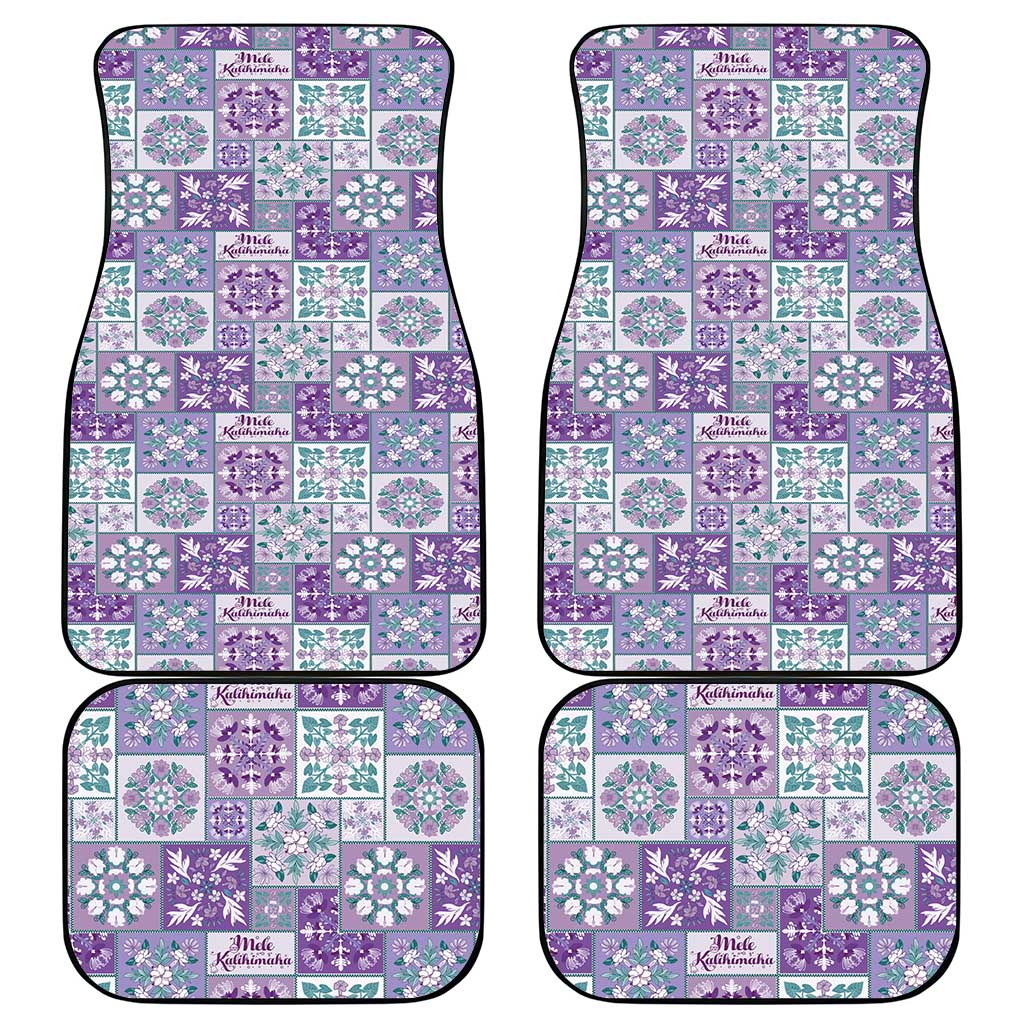 Mele Kalikimaka Hawaii Christmas Car Mats Poni Seamless Floral Motif - Polynesian Pride