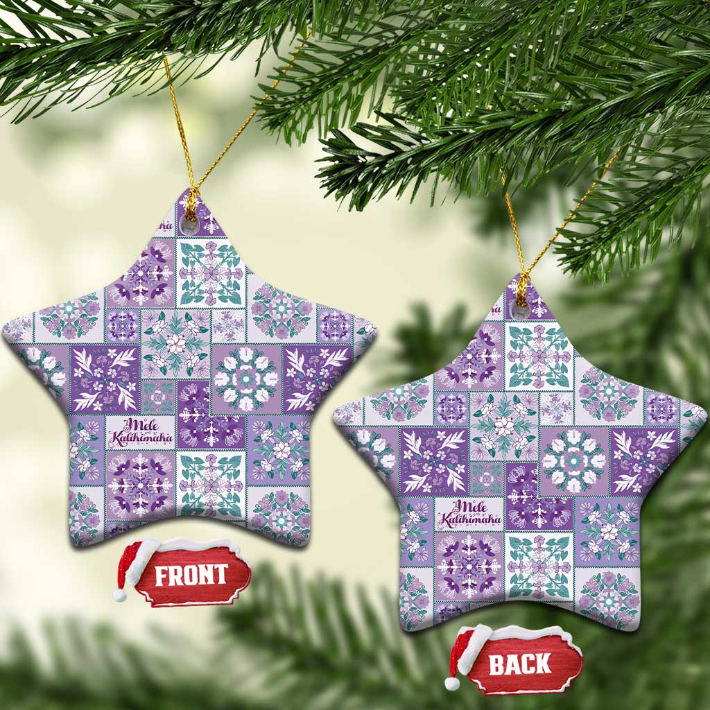 Mele Kalikimaka Hawaii Christmas Ceramic Ornament Poni Seamless Floral Motif - Polynesian Pride