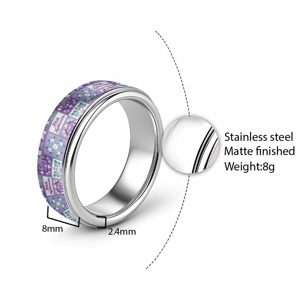 Mele Kalikimaka Hawaii Christmas Classic Ring Poni Seamless Floral Motif - Polynesian Pride