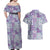 Mele Kalikimaka Hawaii Christmas Couples Matching Off Shoulder Maxi Dress and Hawaiian Shirt Poni Seamless Floral Motif - Polynesian Pride