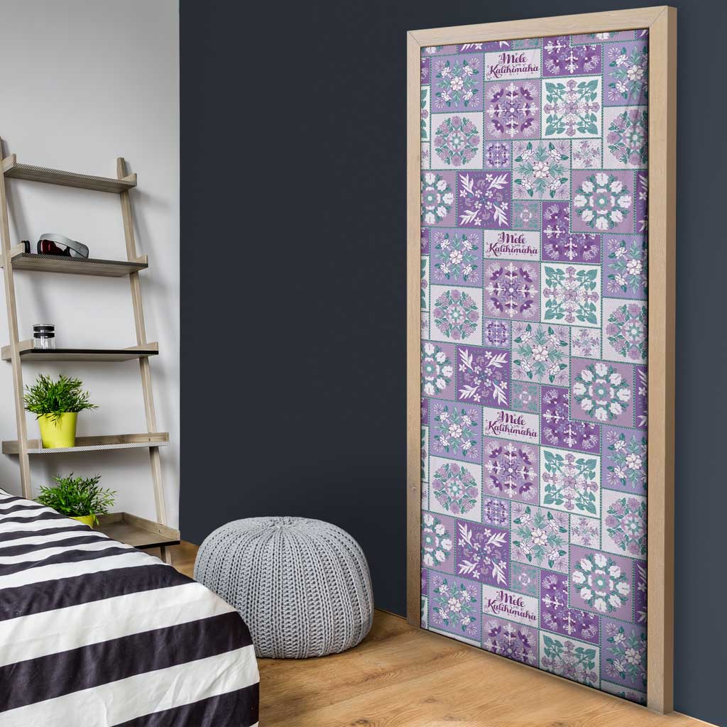 Mele Kalikimaka Hawaii Christmas Door Cover Poni Seamless Floral Motif - Polynesian Pride