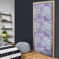 Mele Kalikimaka Hawaii Christmas Door Cover Poni Seamless Floral Motif - Polynesian Pride