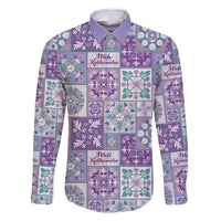 Mele Kalikimaka Hawaii Christmas Family Matching Off Shoulder Maxi Dress and Hawaiian Shirt Poni Seamless Floral Motif - Polynesian Pride