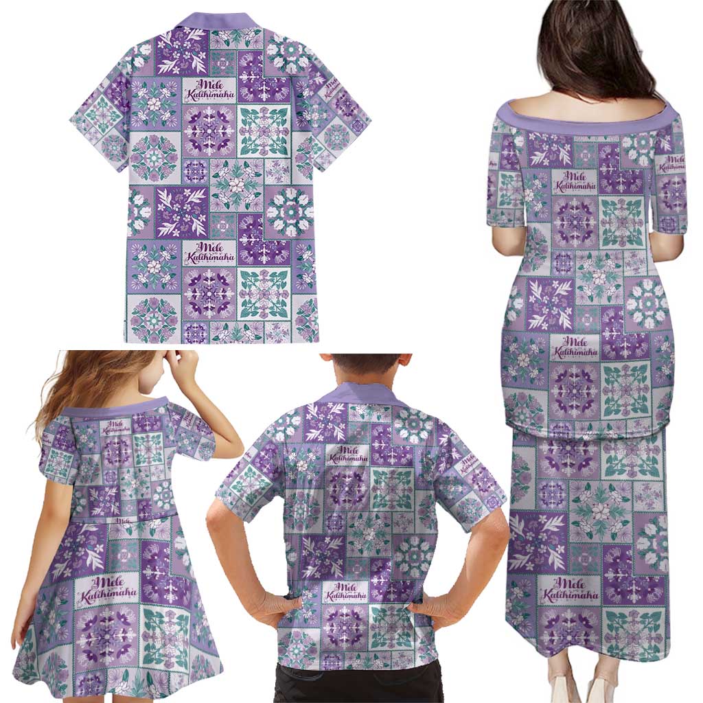 Mele Kalikimaka Hawaii Christmas Family Matching Puletasi and Hawaiian Shirt Poni Seamless Floral Motif - Polynesian Pride