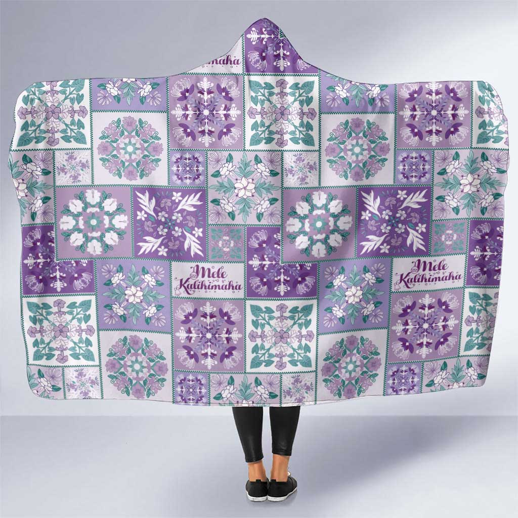Mele Kalikimaka Hawaii Christmas Hooded Blanket Poni Seamless Floral Motif - Polynesian Pride