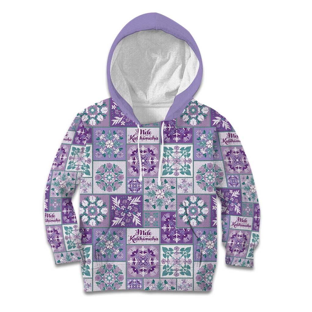 Mele Kalikimaka Hawaii Christmas Kid Hoodie Poni Seamless Floral Motif - Polynesian Pride