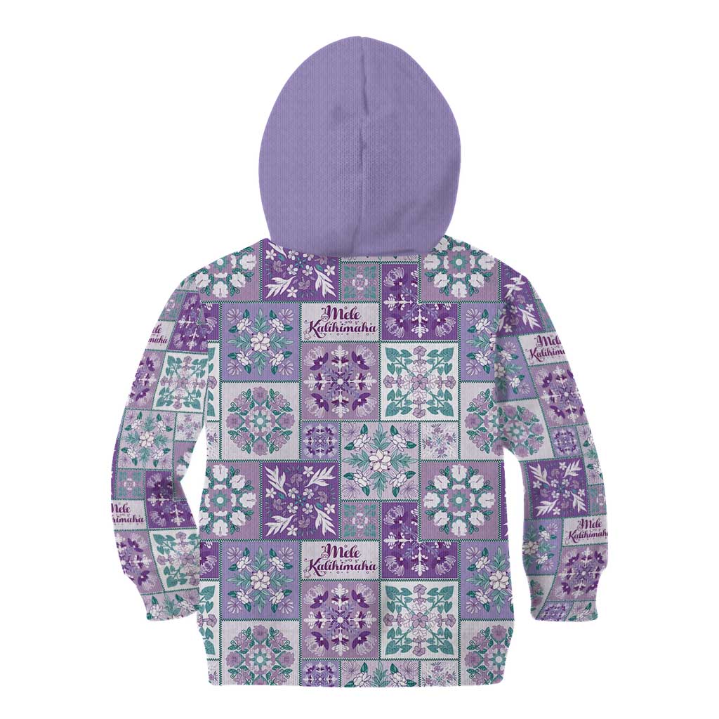 Mele Kalikimaka Hawaii Christmas Kid Hoodie Poni Seamless Floral Motif - Polynesian Pride