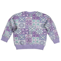 Mele Kalikimaka Hawaii Christmas Kid Ugly Christmas Sweater Poni Seamless Floral Motif - Polynesian Pride