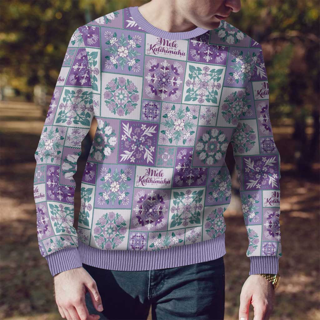 Mele Kalikimaka Hawaii Christmas Ugly Christmas Sweater Poni Seamless Floral Motif - Polynesian Pride