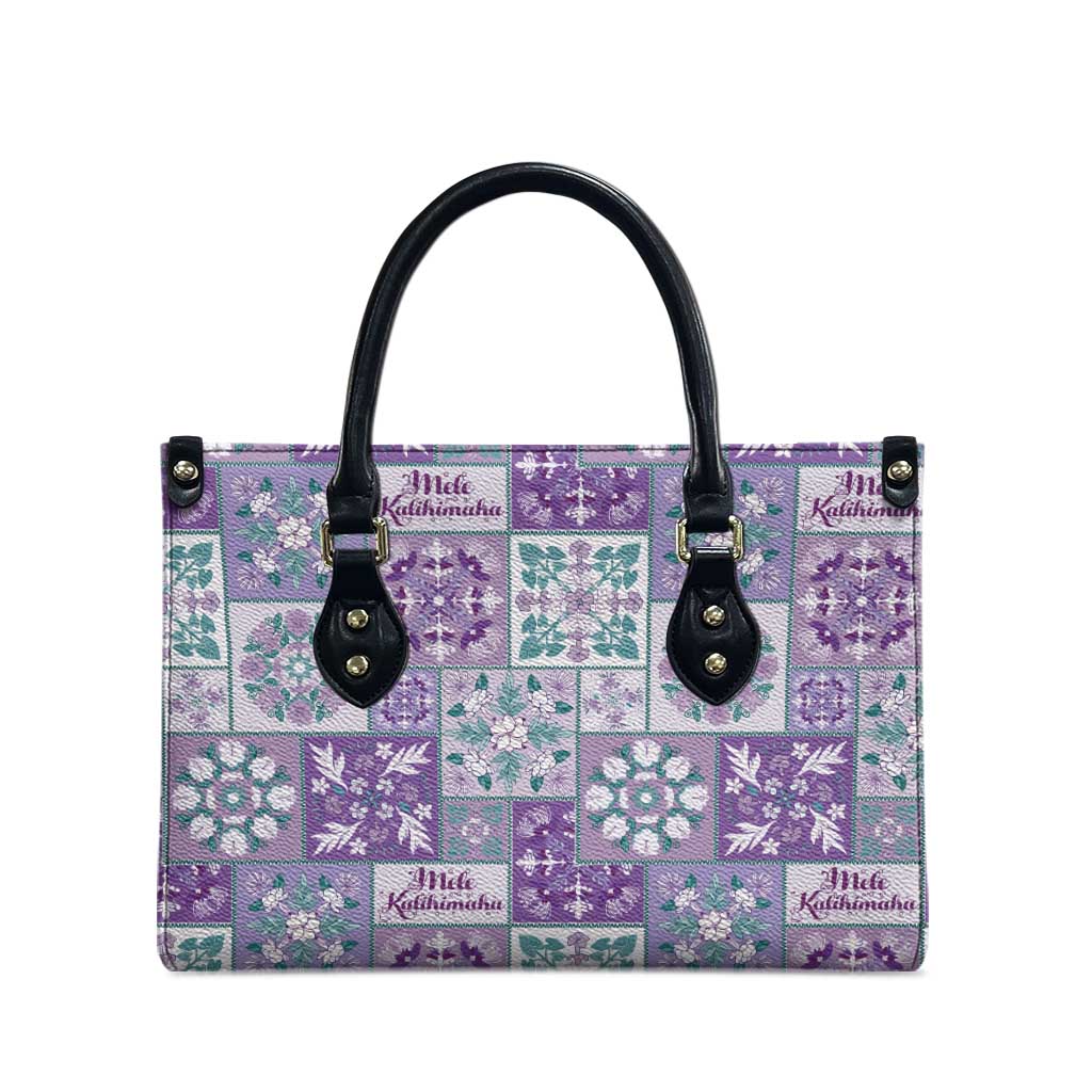 Mele Kalikimaka Hawaii Christmas Leather Bag Poni Seamless Floral Motif - Polynesian Pride