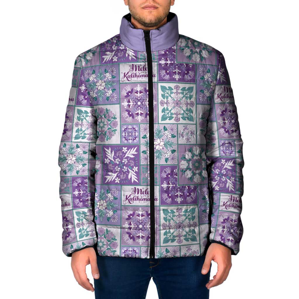 Mele Kalikimaka Hawaii Christmas Padded Jacket Poni Seamless Floral Motif - Polynesian Pride